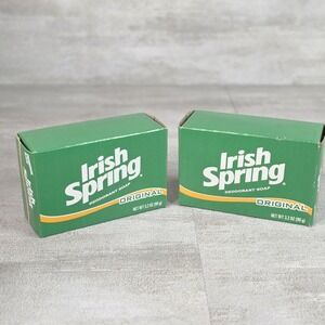 Irish Spring Original Soap Bars Old Formula No Flaxseed Linseed Oil Vintage 2pcs